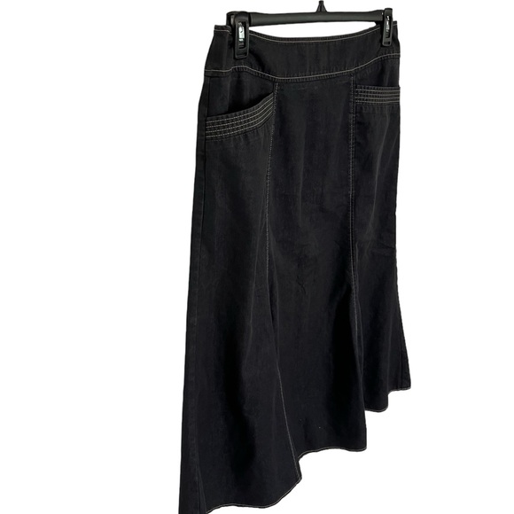 New York Clothing Co Fit & Flare Skirt W/Pockets Size 12 Midnight Blue - Picture 3 of 7